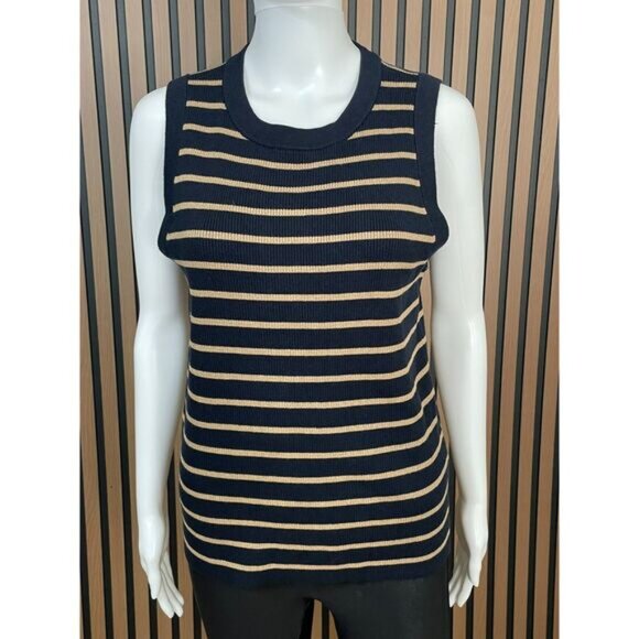 Lauren Ralph Lauren Women's Sweater Cardigan 2-Pcs Set Tank Top 2XL Blue Striped - Picture 3 of 13